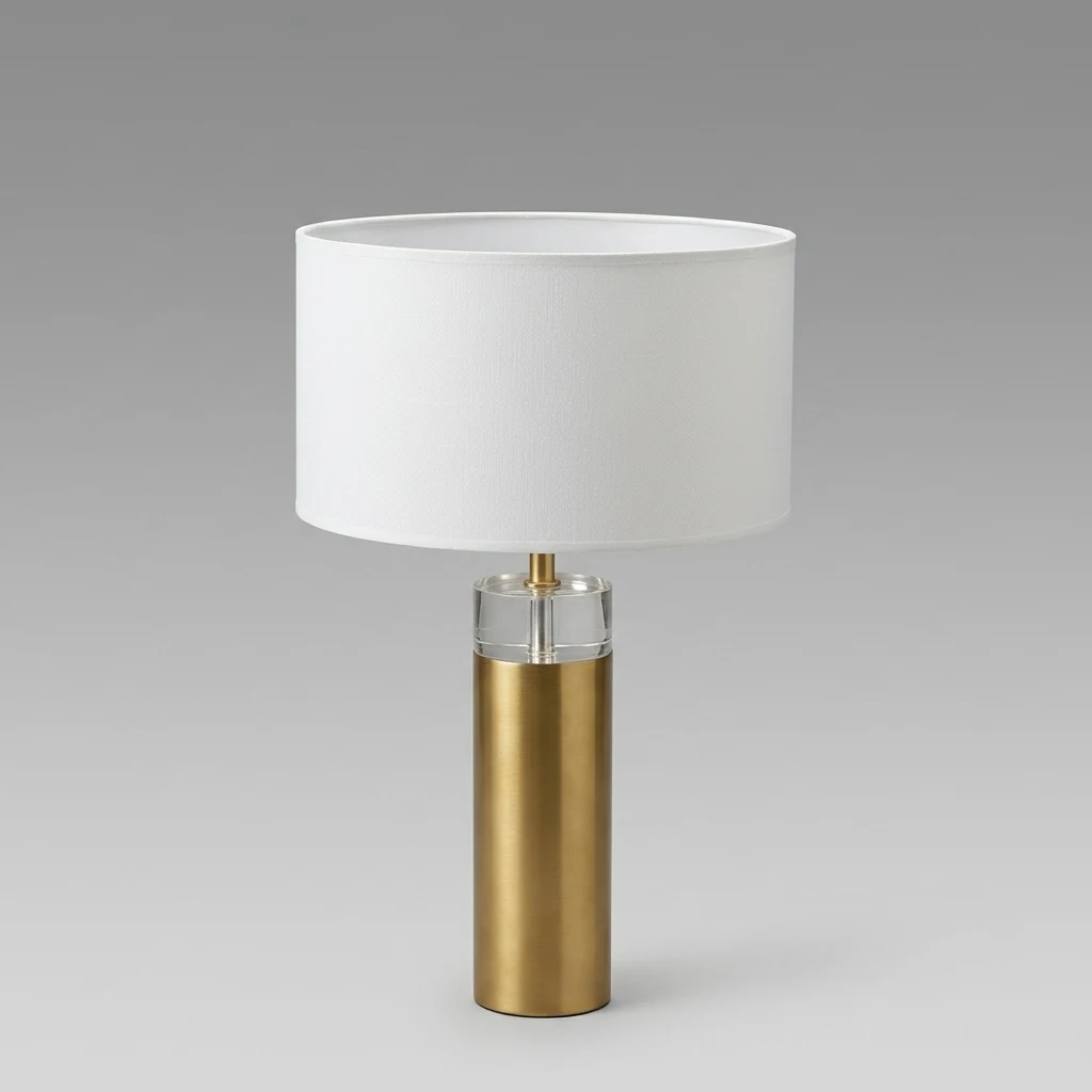 Cylinder Shade Metal Base Table Lamp