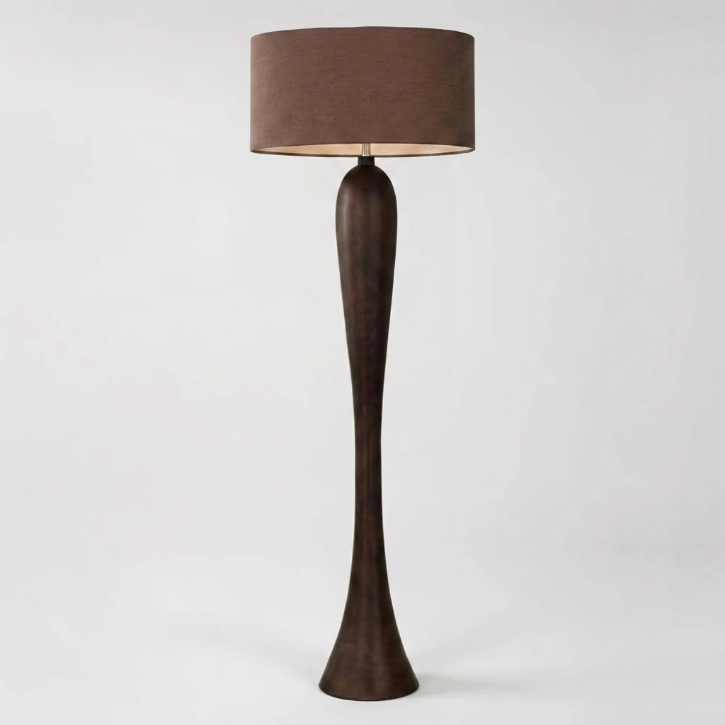 Sculptural Wood Floor Lamp