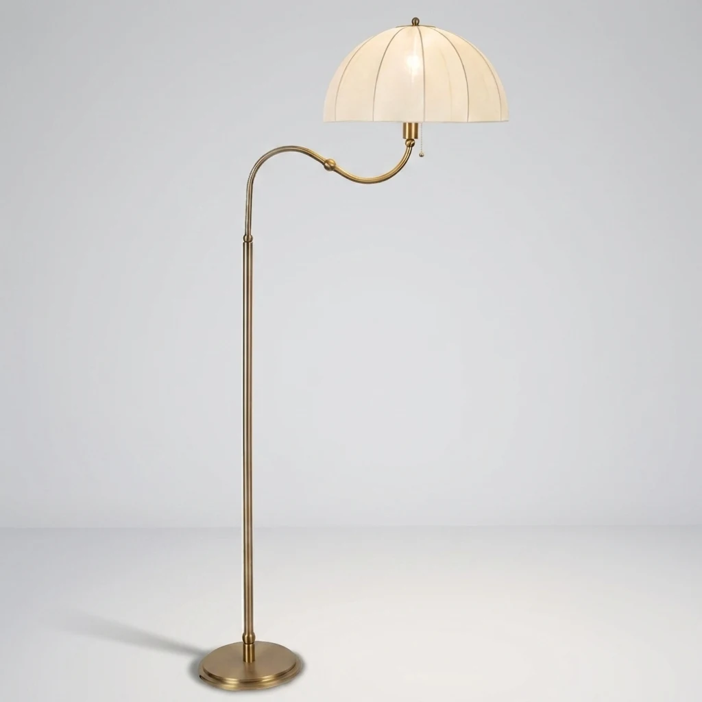 Pleated Shade Gooseneck Floor Lamp