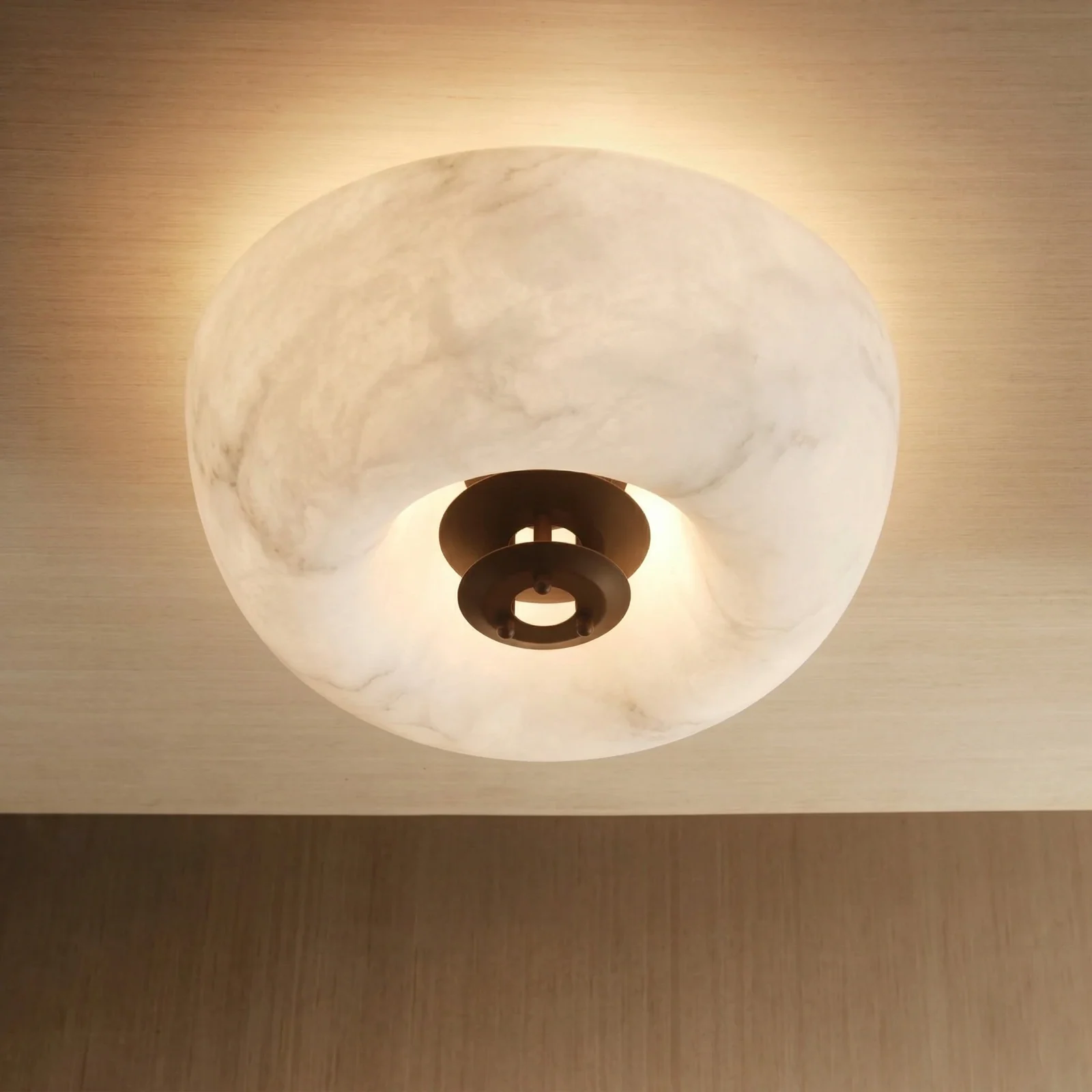 Faux Alabaster Flush Mount Ceiling Light