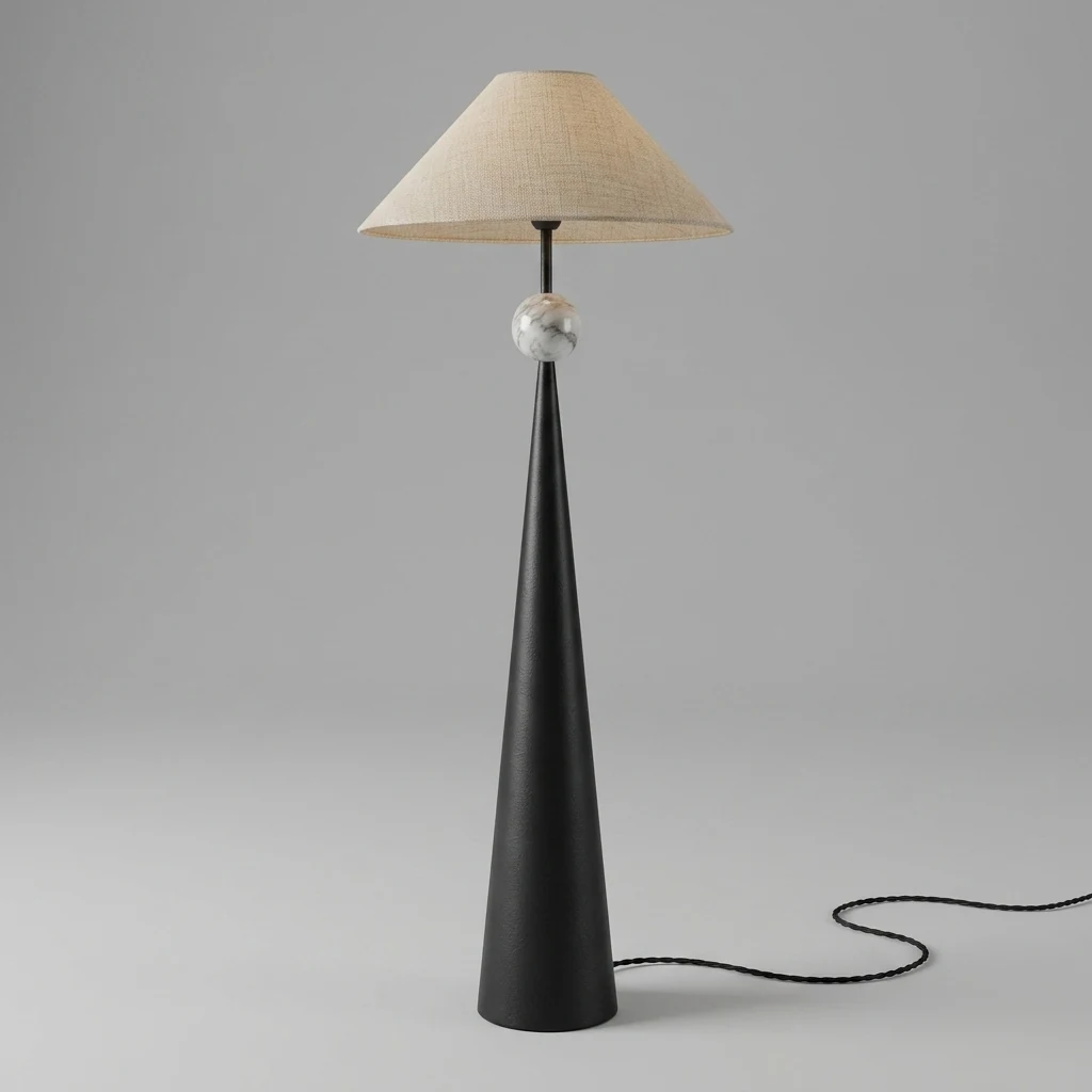 Marble Sphere Cone Floor Lamp