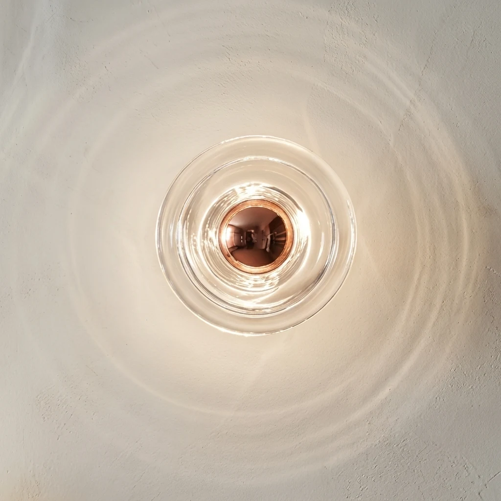 Concentric Ripple Glass & Metal Core Wall Sconce