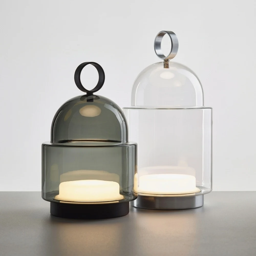 Glass Lantern Accent Table Lamp