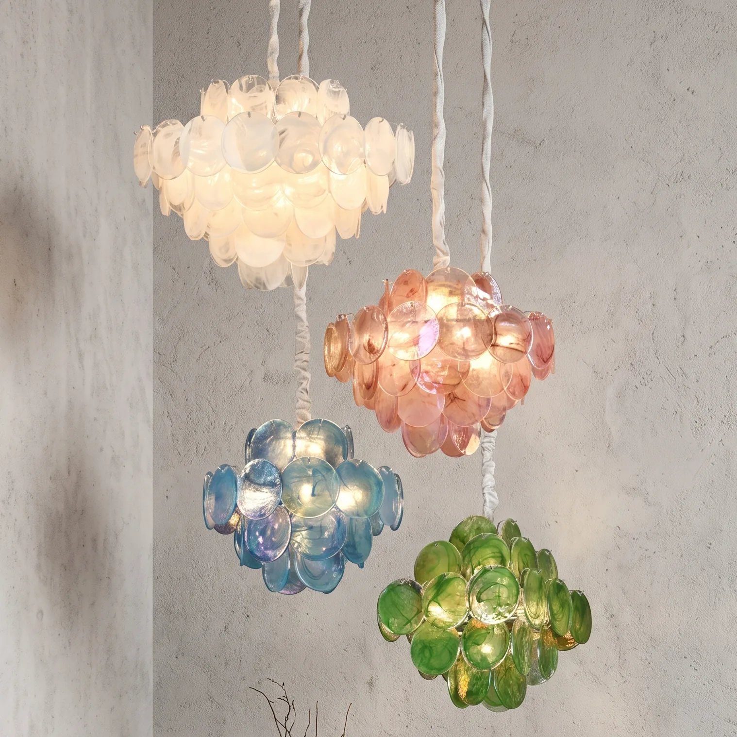 Capiz Shell Cluster Pendant Light